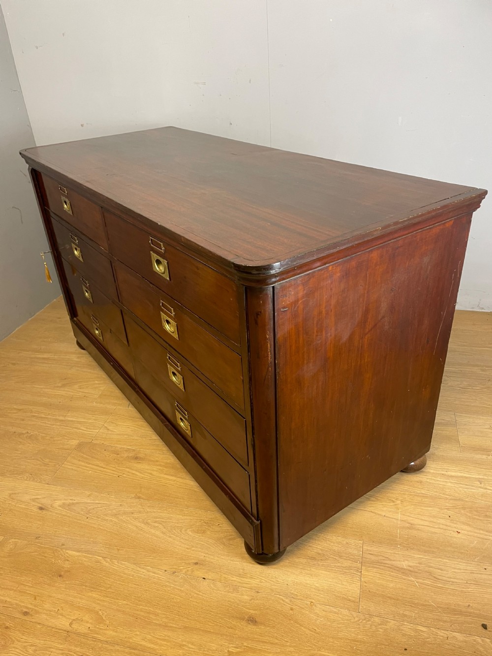  C19TH  mahogany eight drawer Wellington library chest with provenance View XI