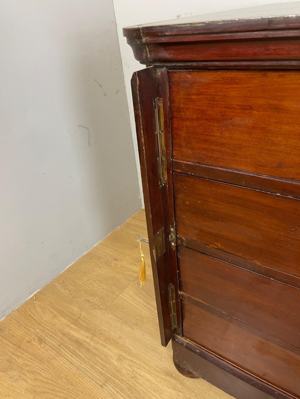  C19TH  mahogany eight drawer Wellington library chest with provenance View XIII
