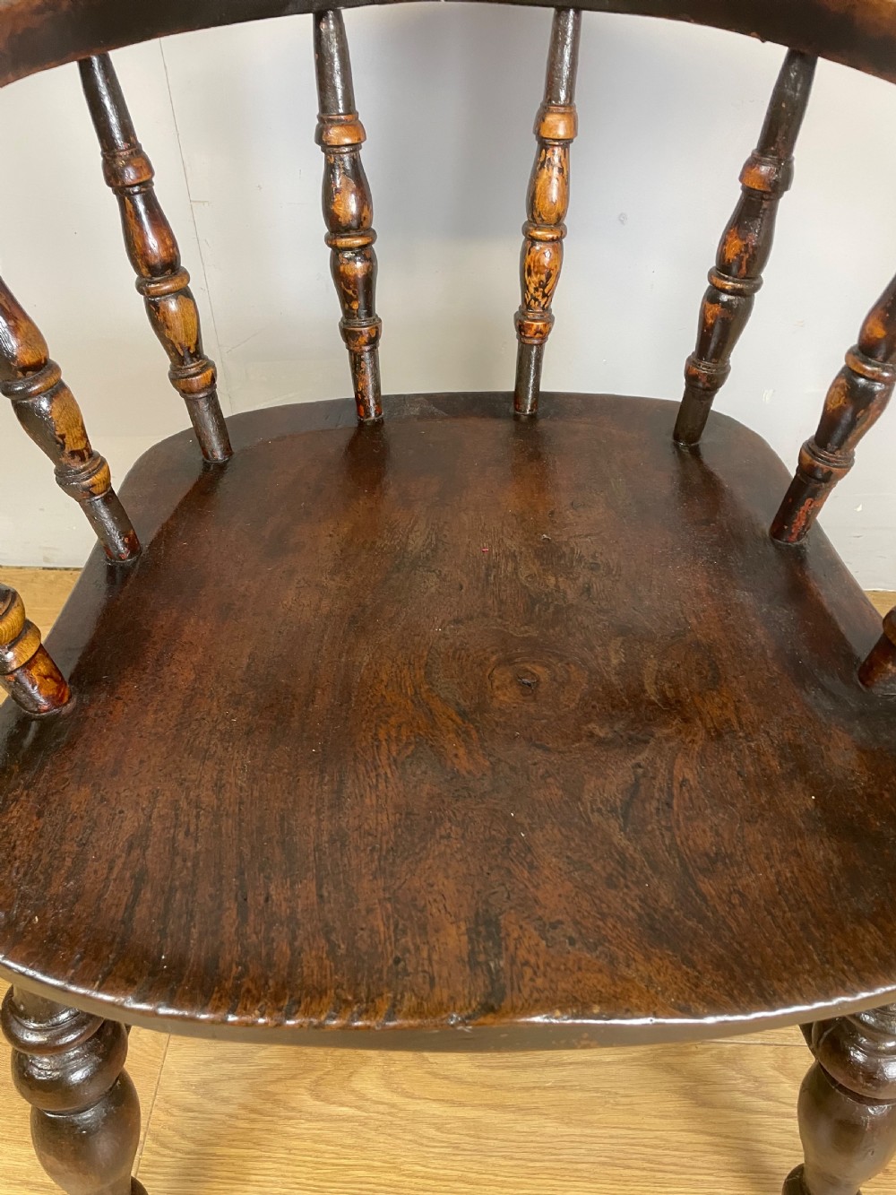 C19TH ash and elm smokers bow Windsor chair  View VI