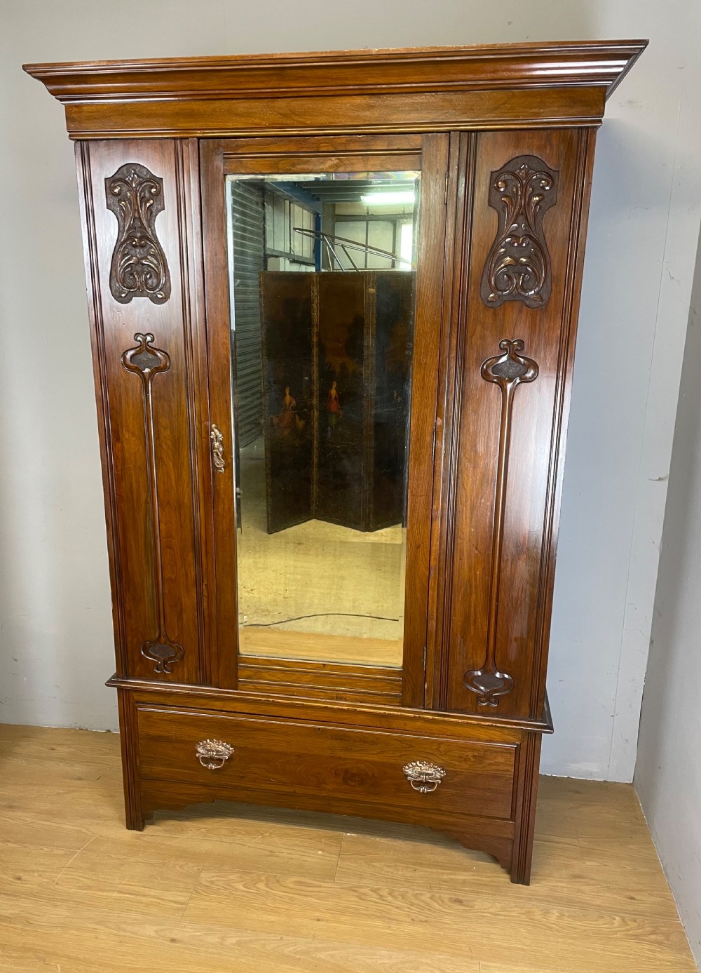 Arts and crafts walnut wardrobe Provenance Otterbeck Hall