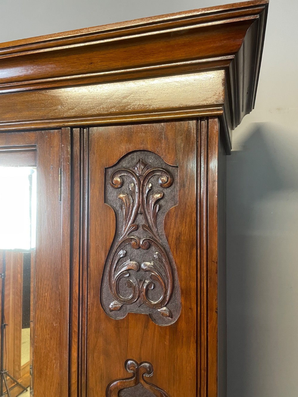 Arts and crafts walnut wardrobe Provenance Otterbeck Hall View II