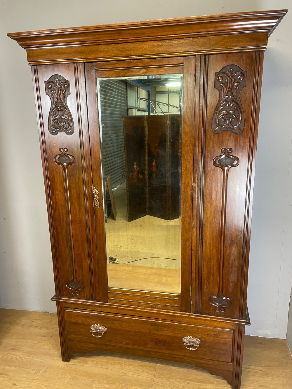 Arts and crafts walnut wardrobe Provenance Otterbeck Hall View III