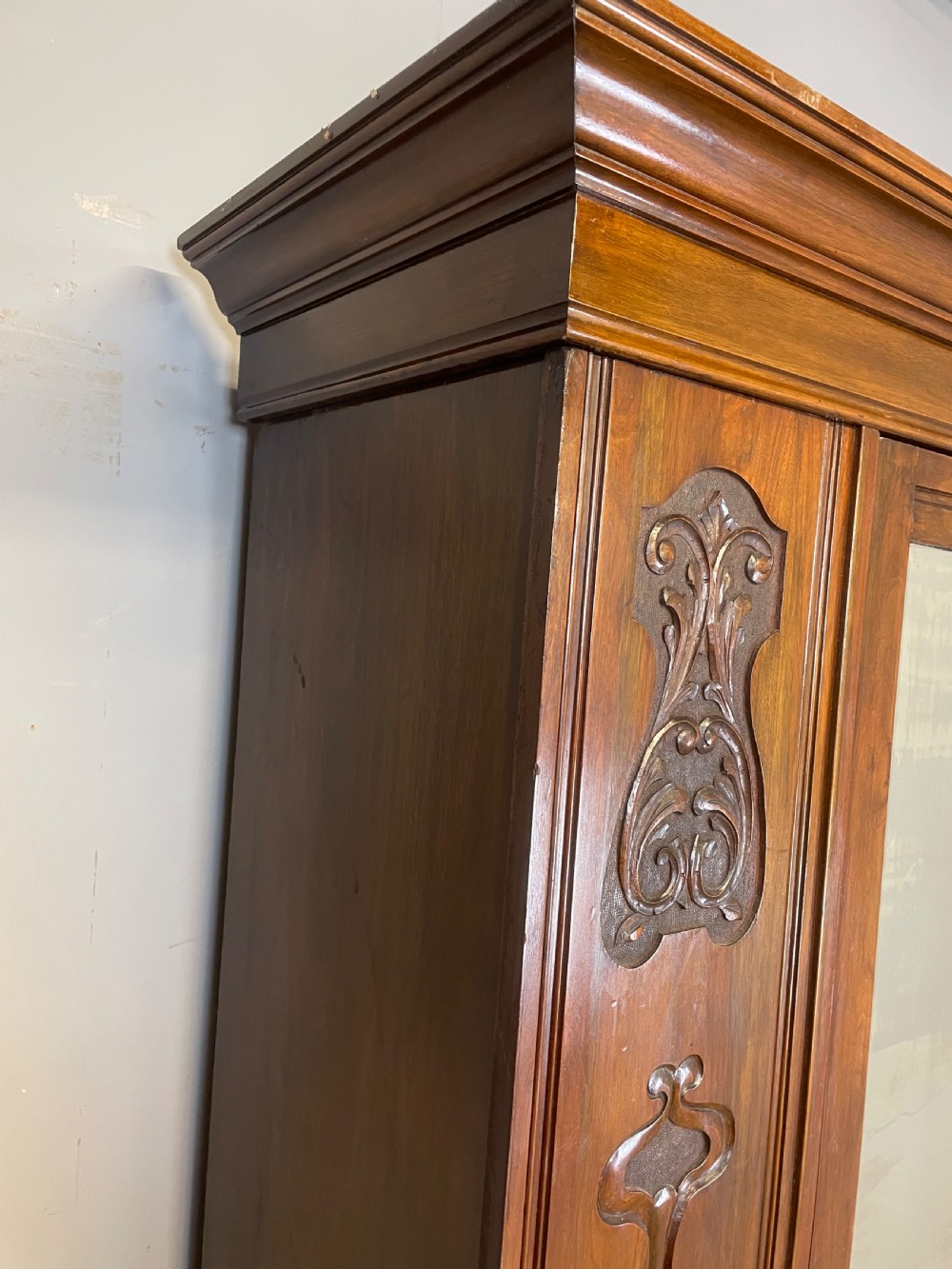 Arts and crafts walnut wardrobe Provenance Otterbeck Hall View VII