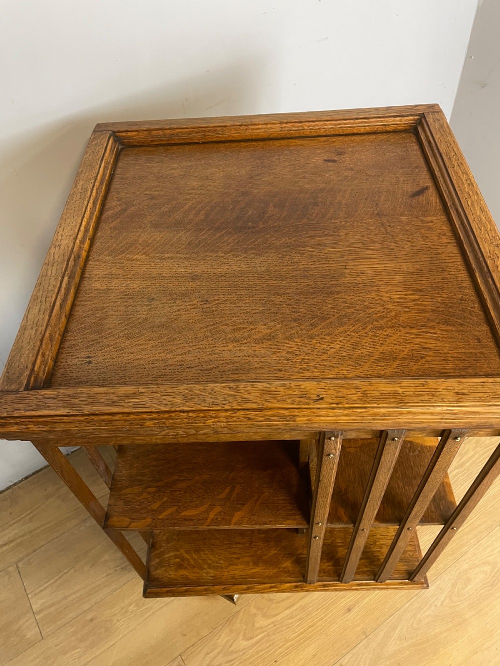 Arts and Crafts solid oak rotating bookcase  View VII