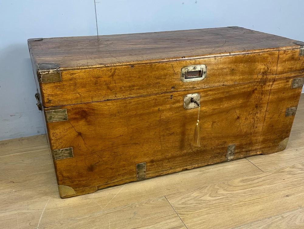 C19TH military camphor wood chest (brass mounts) View VI