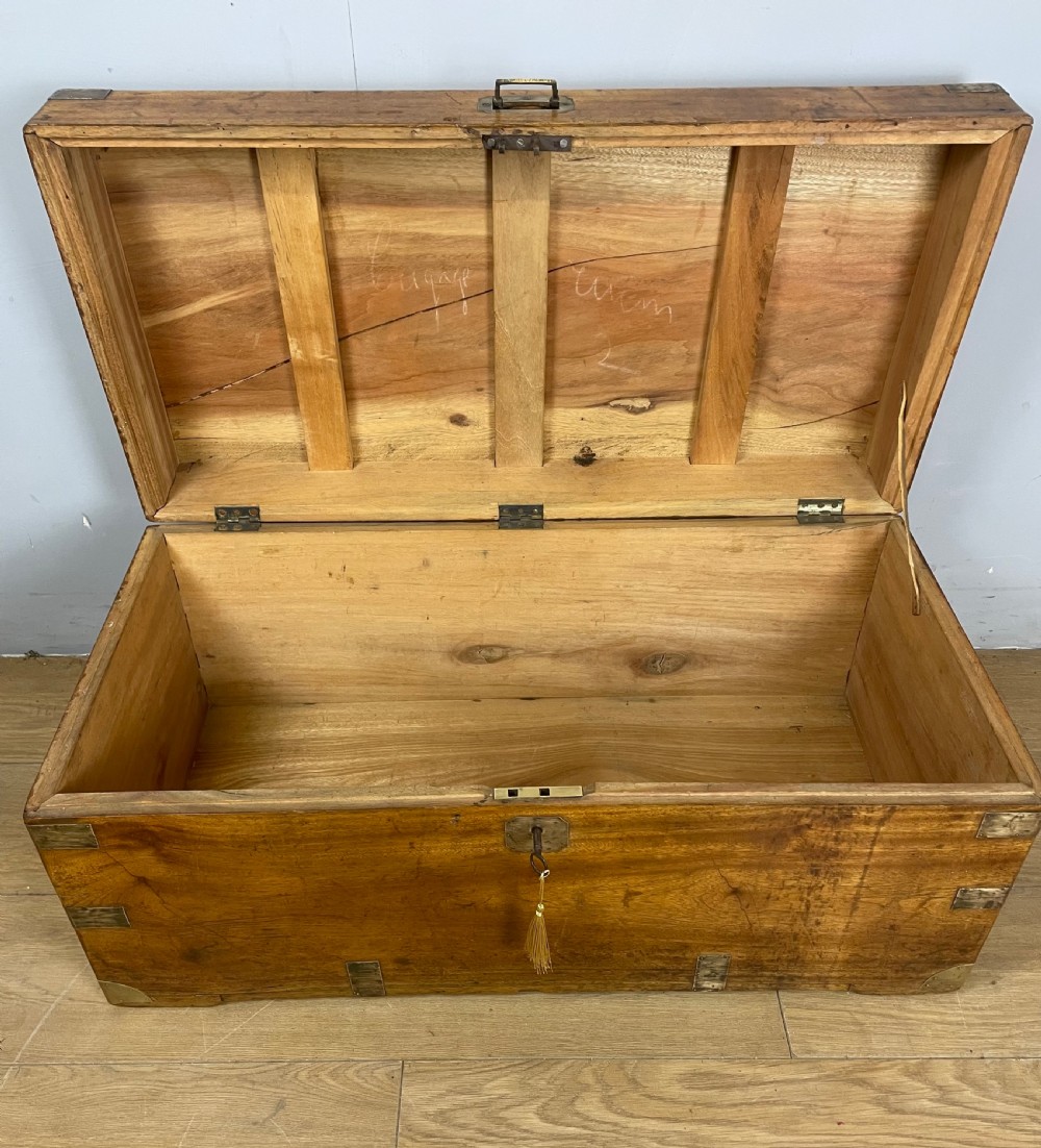 C19TH military camphor wood chest (brass mounts) View VII