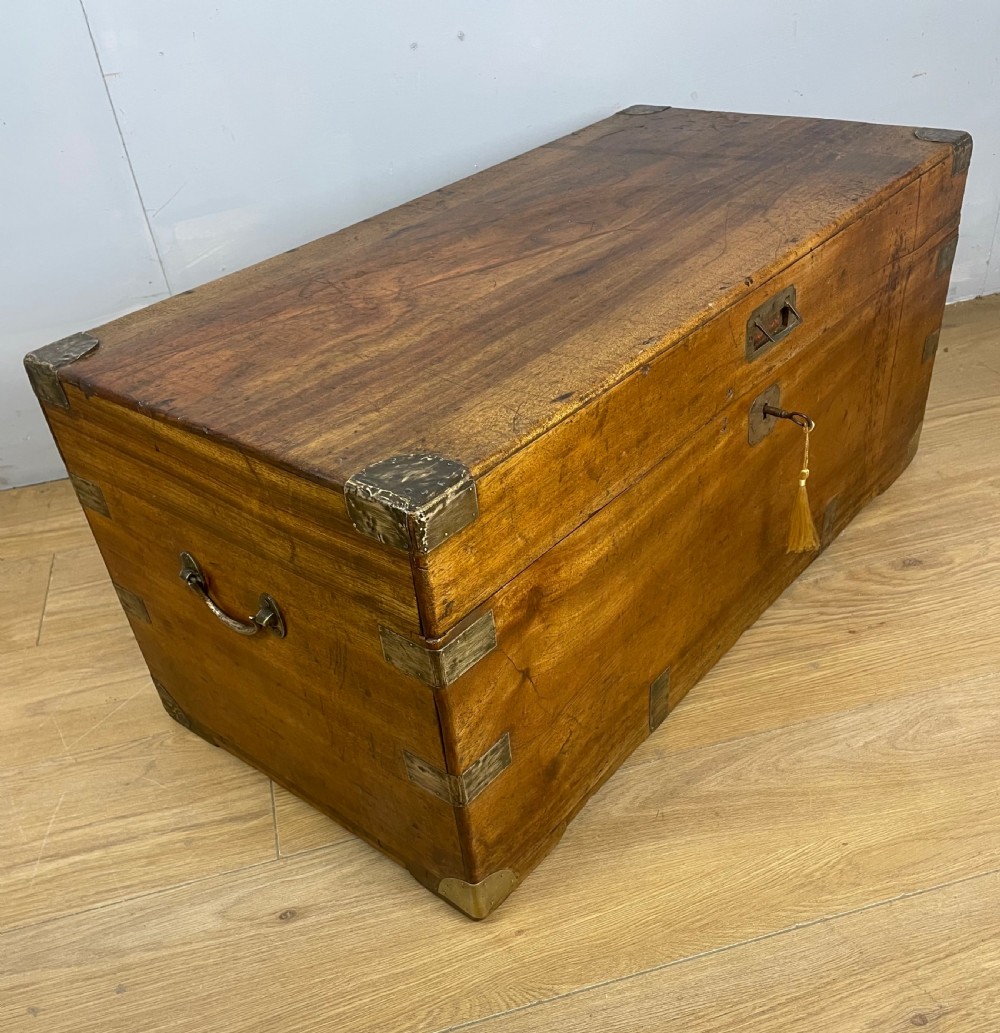 C19TH military camphor wood chest (brass mounts) View VIII