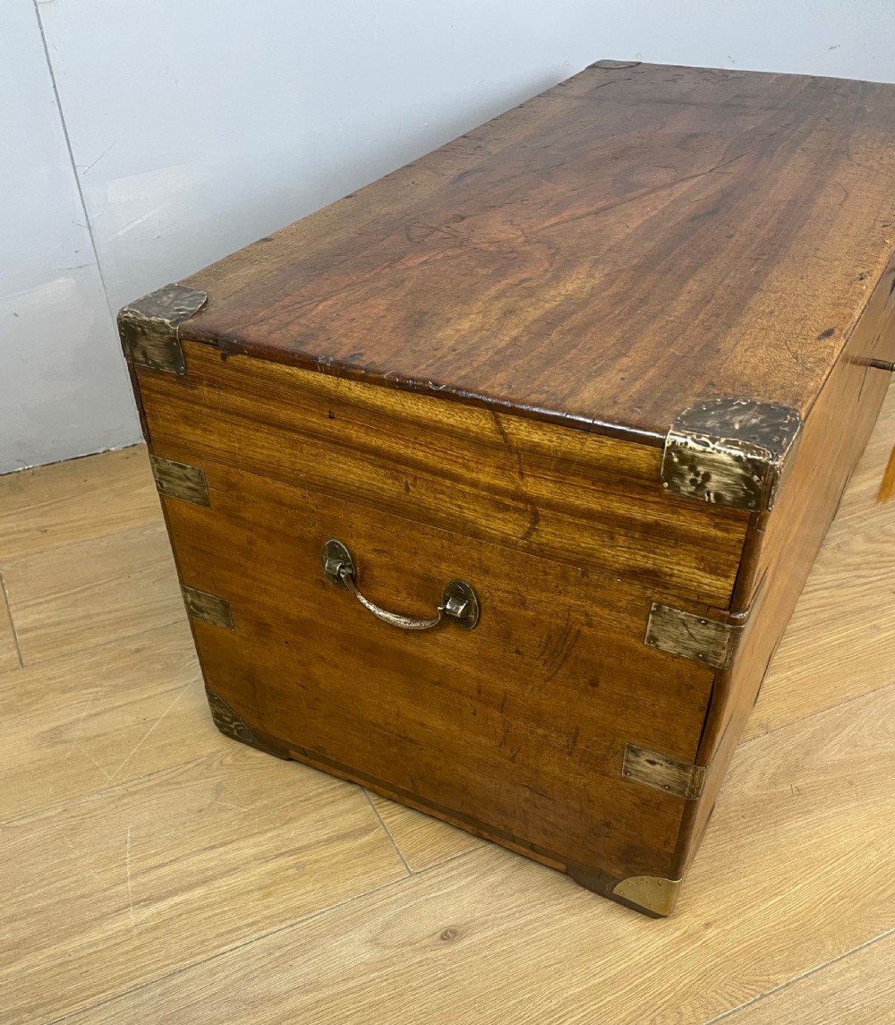 C19TH military camphor wood chest (brass mounts) View IX