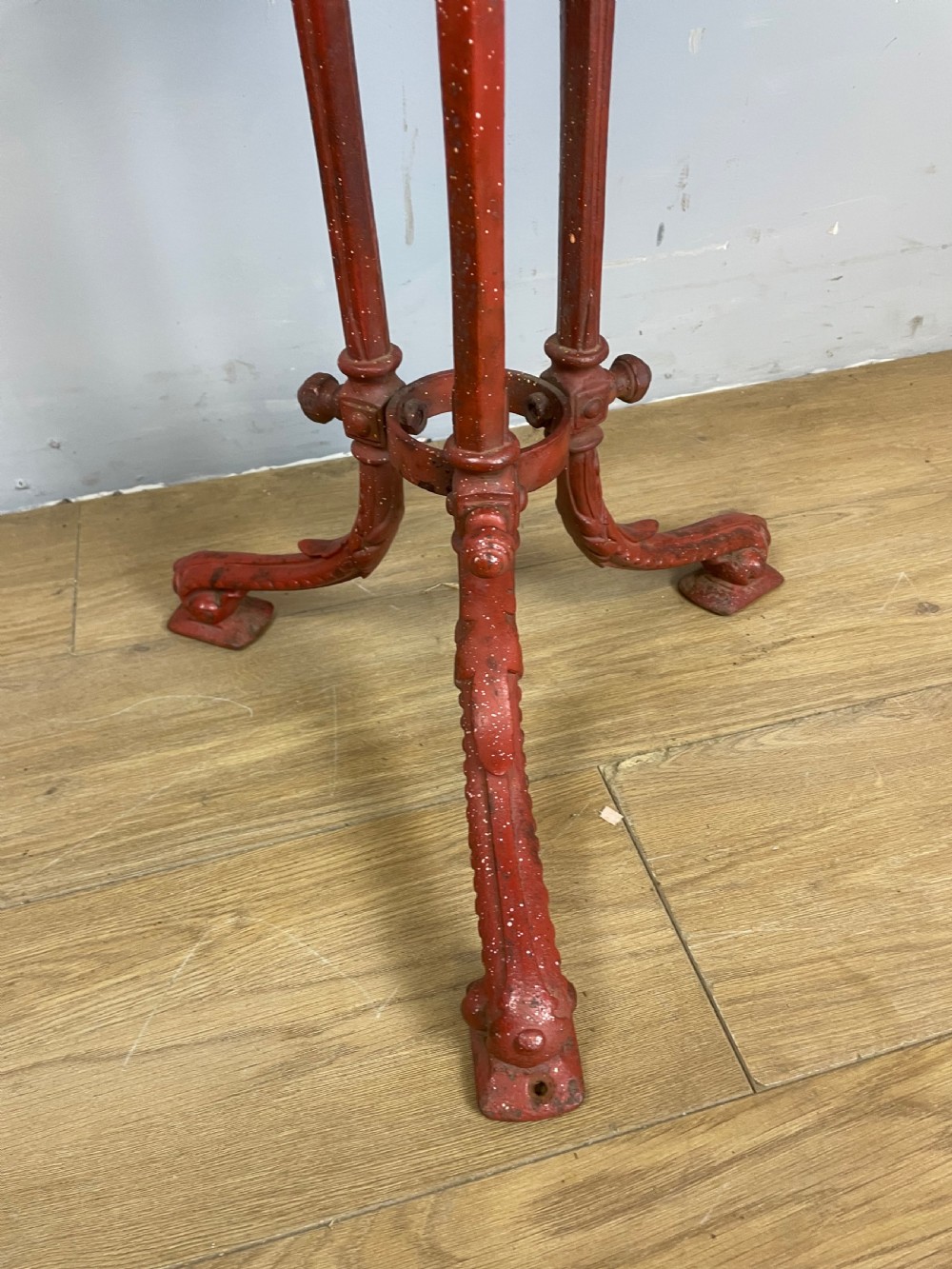C19TH cast iron table with original mahogany top  View VII