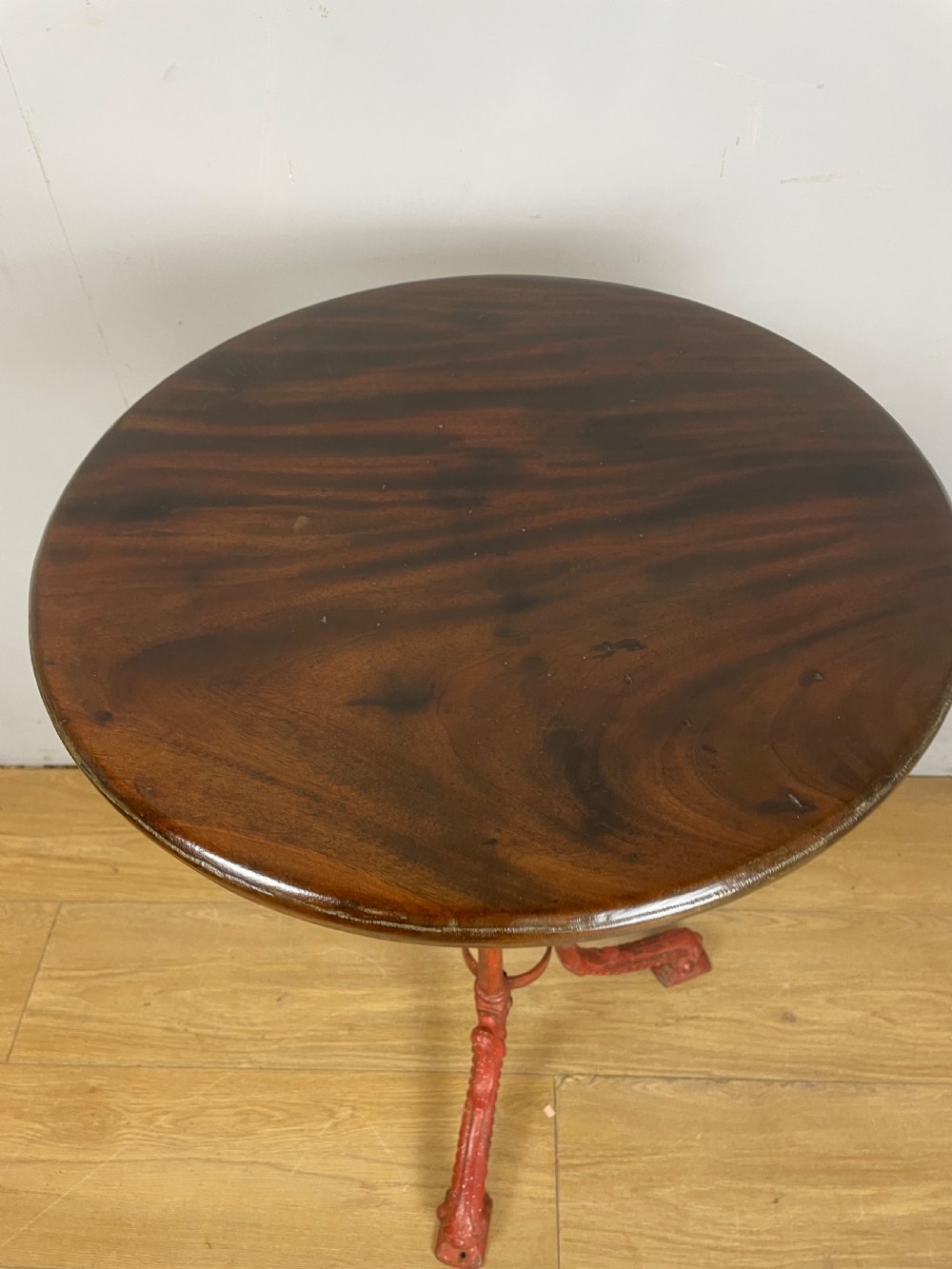 C19TH cast iron table with original mahogany top  View IX