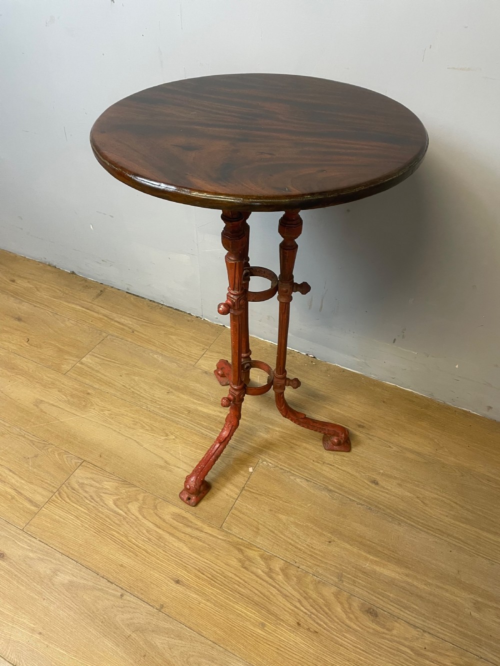 C19TH cast iron table with original mahogany top  View XII