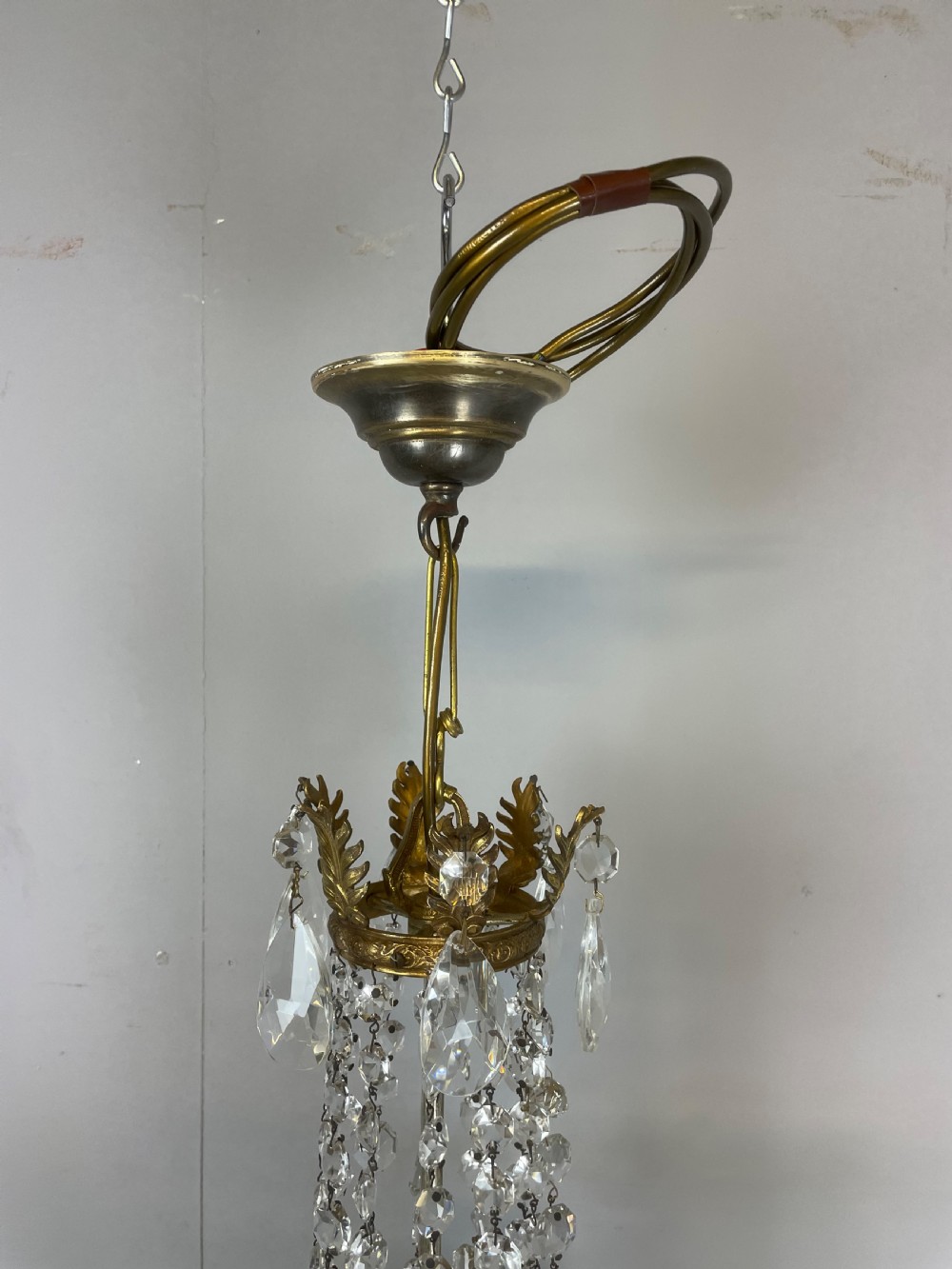 Cut glass empire style chandelier Rewired and fully complete  View III