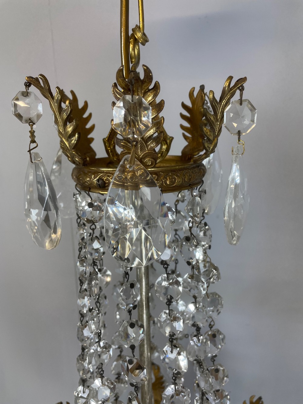 Cut glass empire style chandelier Rewired and fully complete  View VI