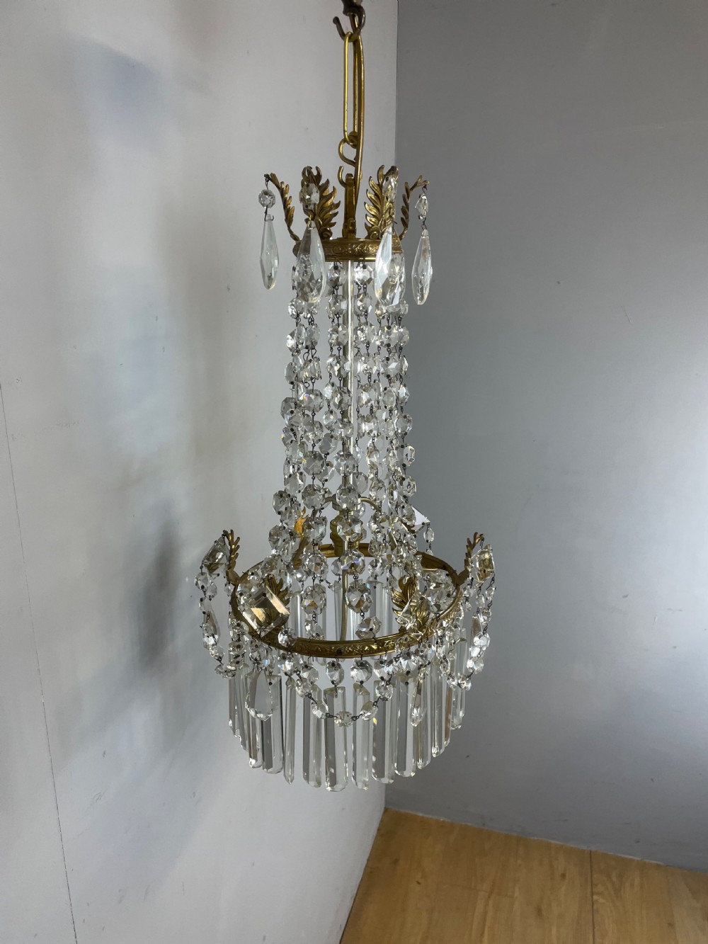 Cut glass empire style chandelier Rewired and fully complete  View VIII