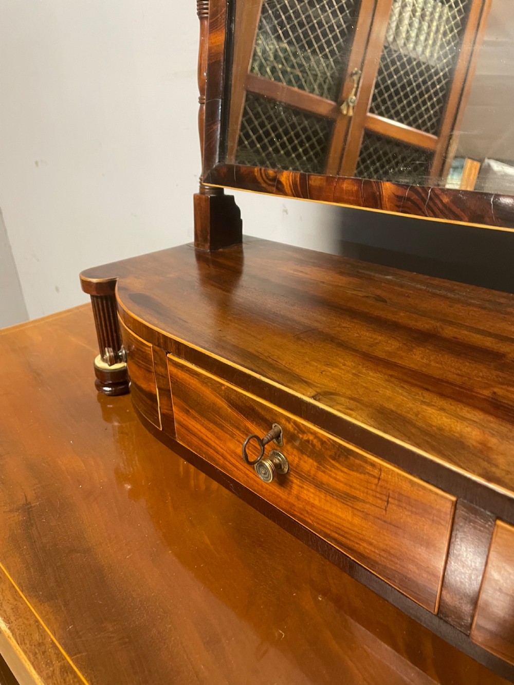 Georgian mahogany dressing mirror  View II