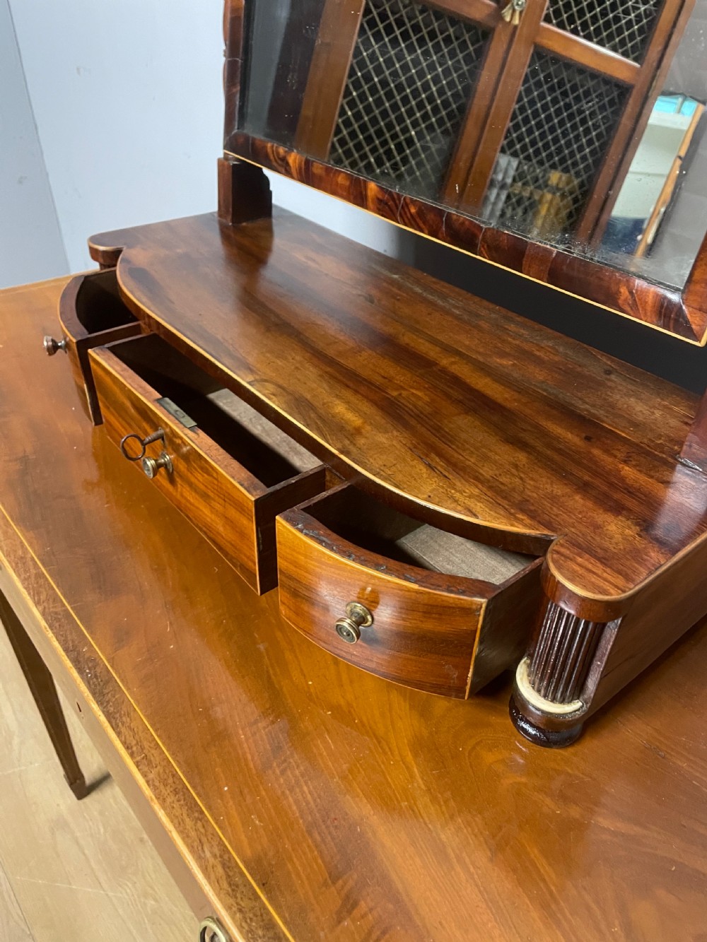 Georgian mahogany dressing mirror  View V