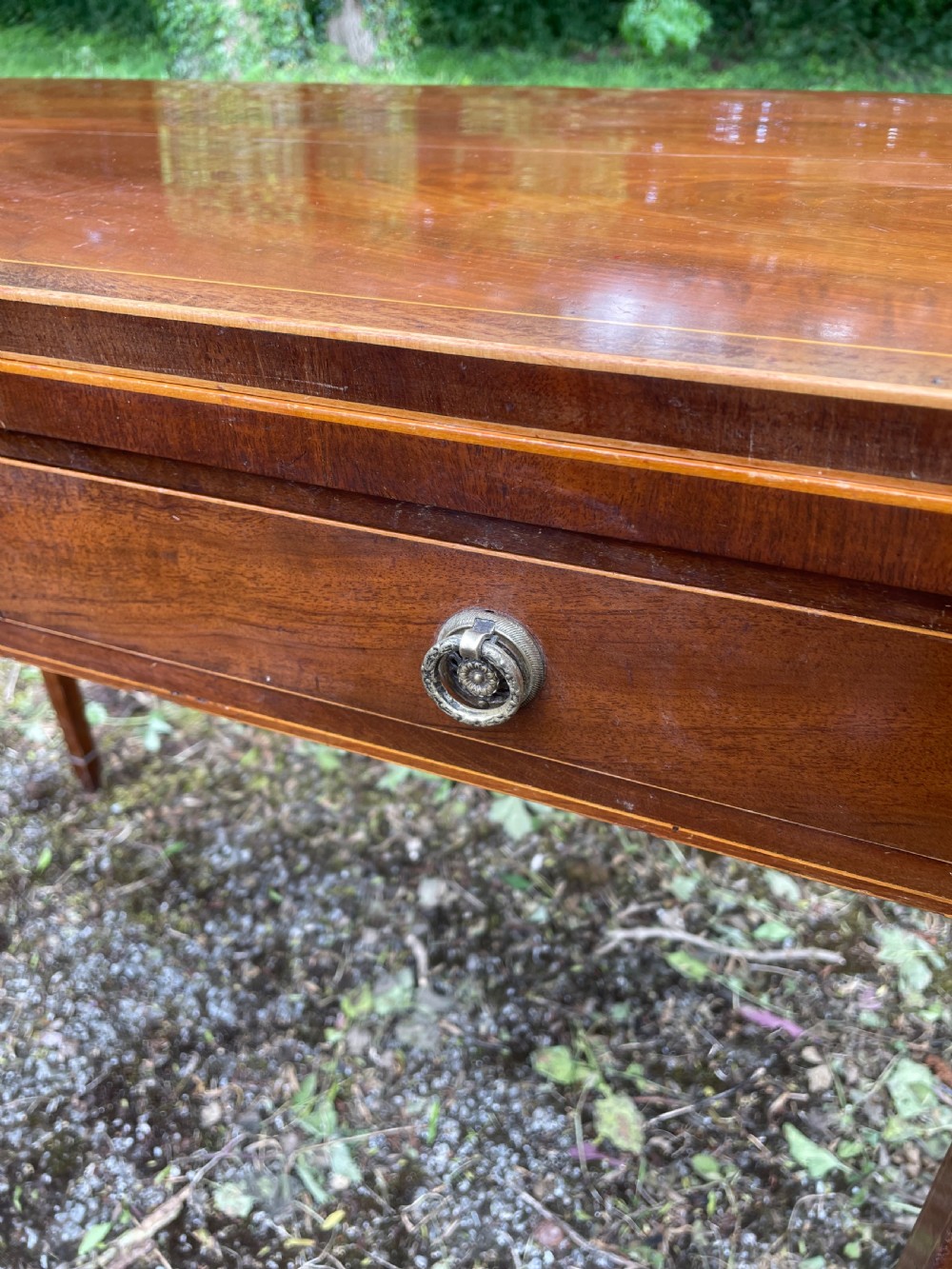 Georgian mahogany Sheraton style card table  View III