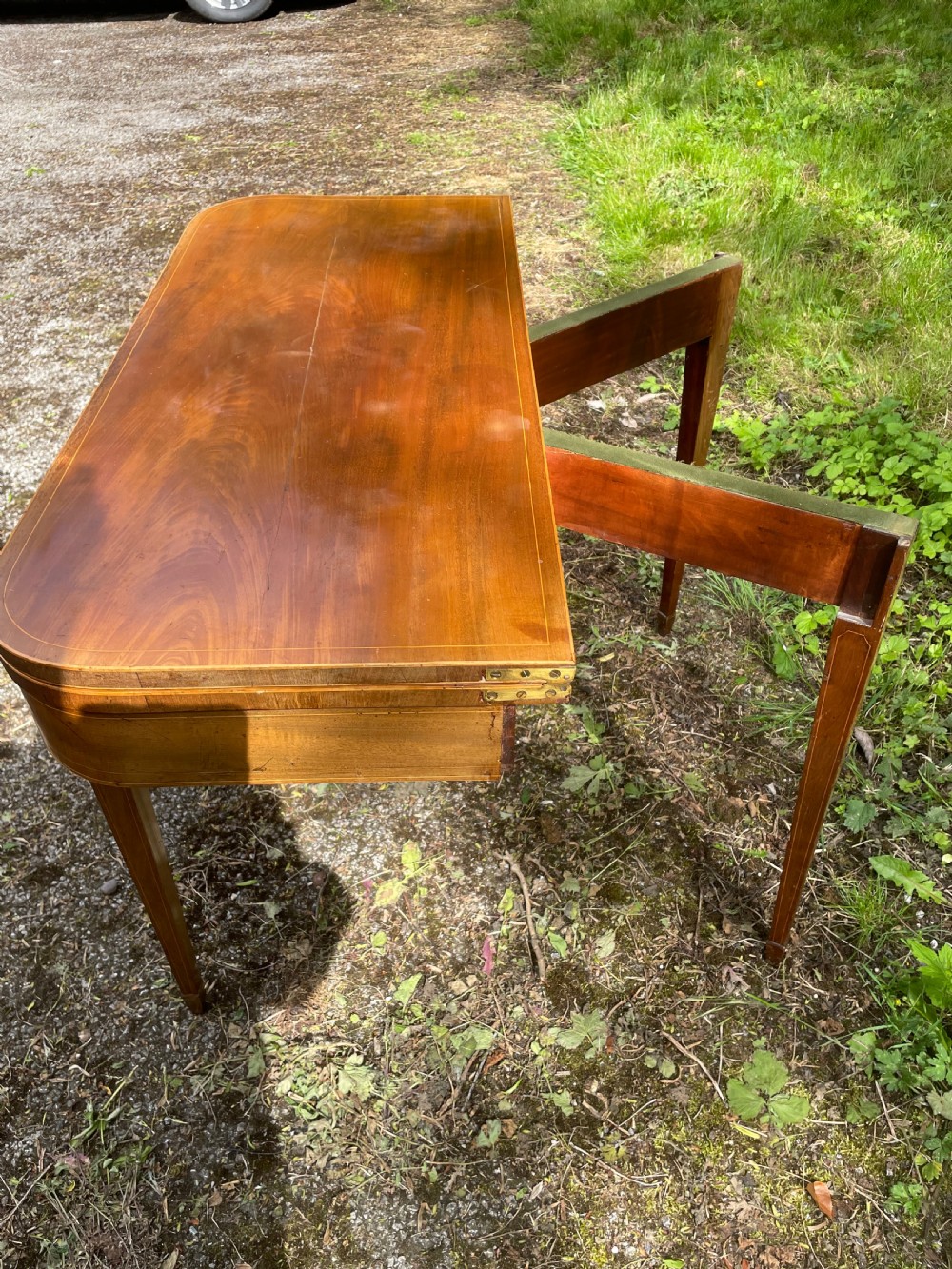 Georgian mahogany Sheraton style card table  View VIII