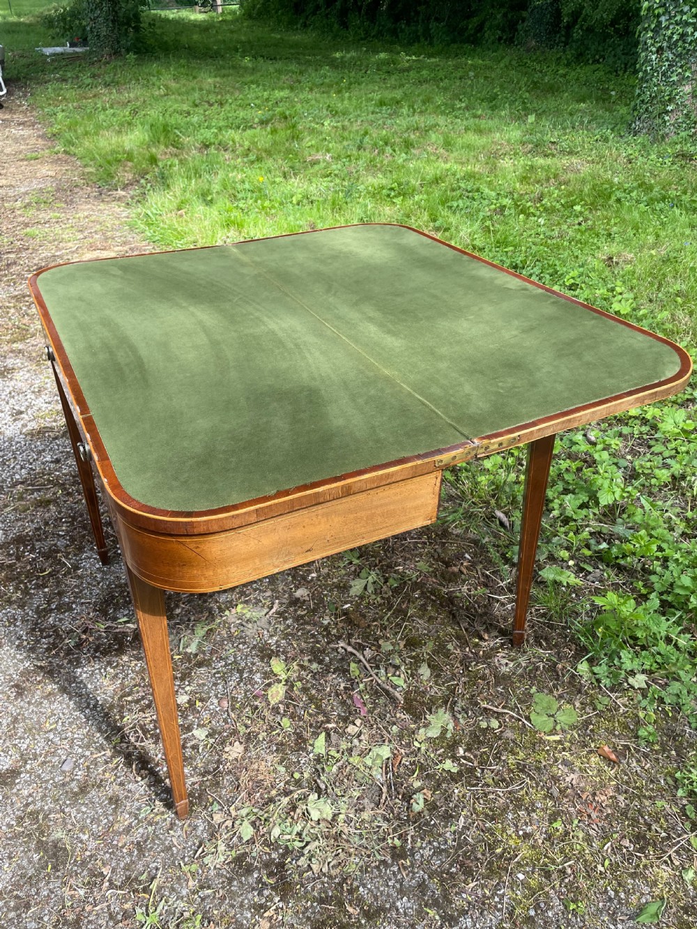 Georgian mahogany Sheraton style card table  View IX