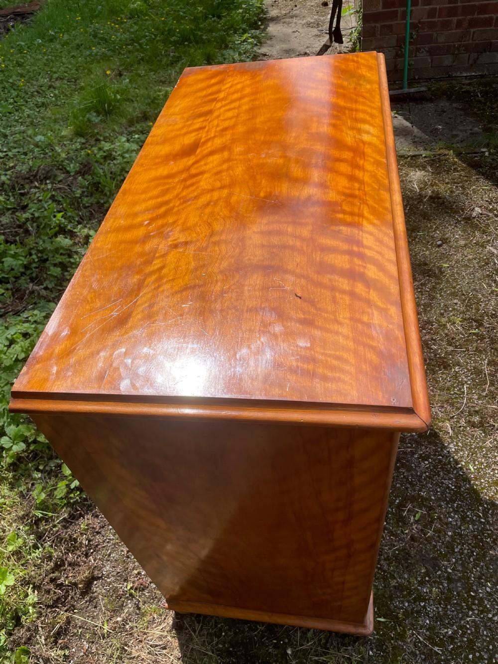 C19TH satin birch chest of drawers  View II