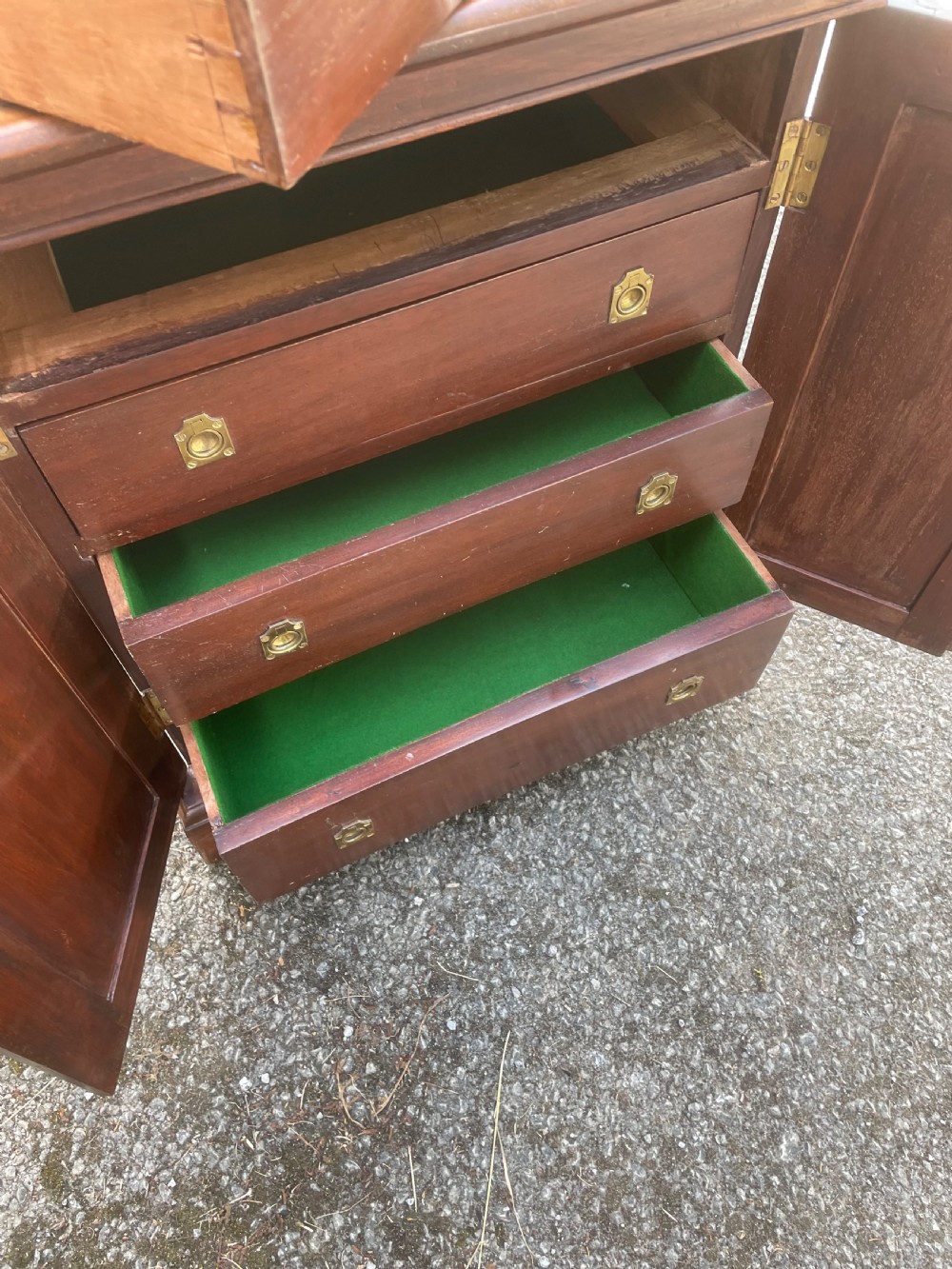 Edwardian solid mahogany collectors cabinet  View VIII