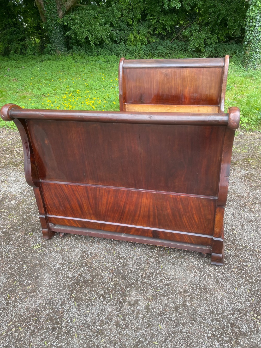 Pair of C19TH French mahogany bateau lit beds  View III