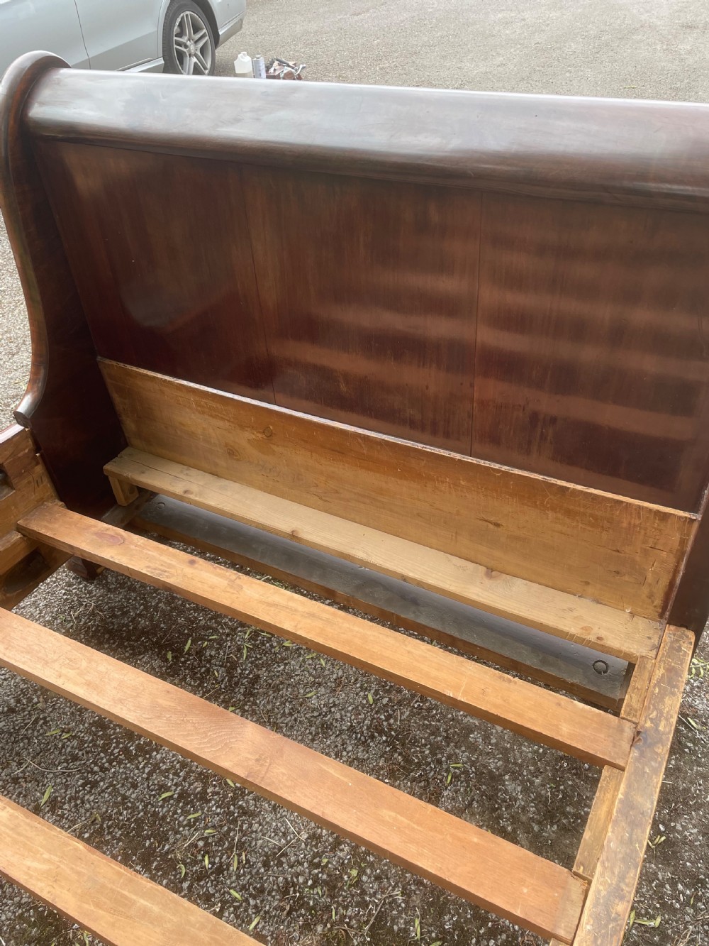 Pair of C19TH French mahogany bateau lit beds  View X