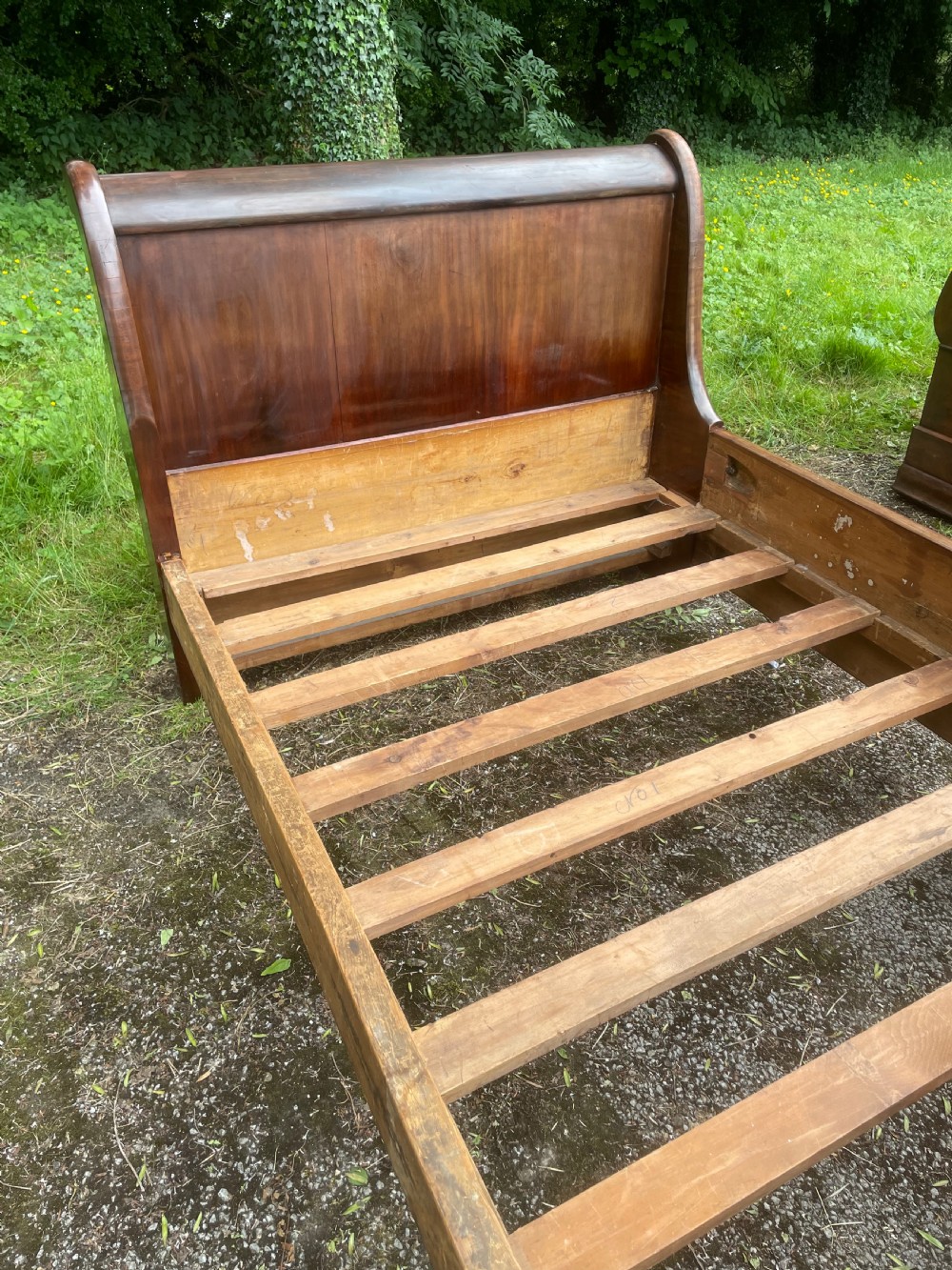 Pair of C19TH French mahogany bateau lit beds  View XI