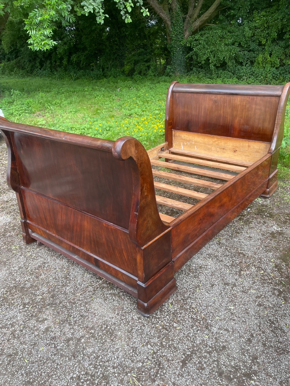 Pair of C19TH French mahogany bateau lit beds  View XIII