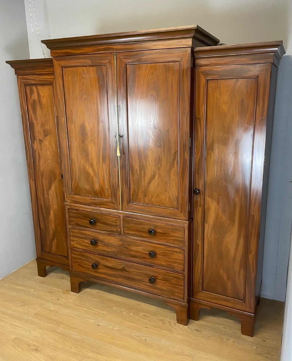 Georgian country house flame mahogany four door  wardrobe 
