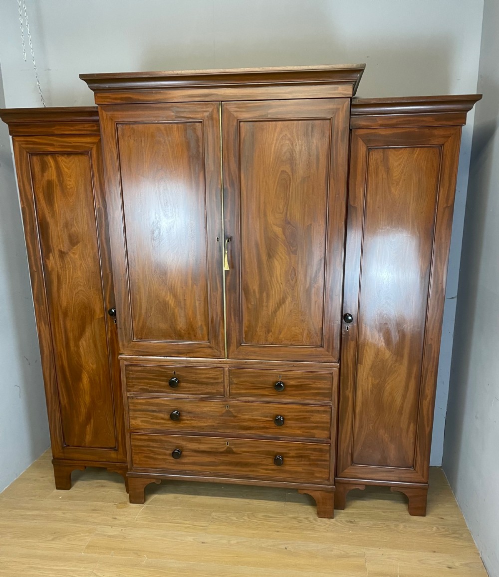 Georgian country house flame mahogany four door  wardrobe  View II