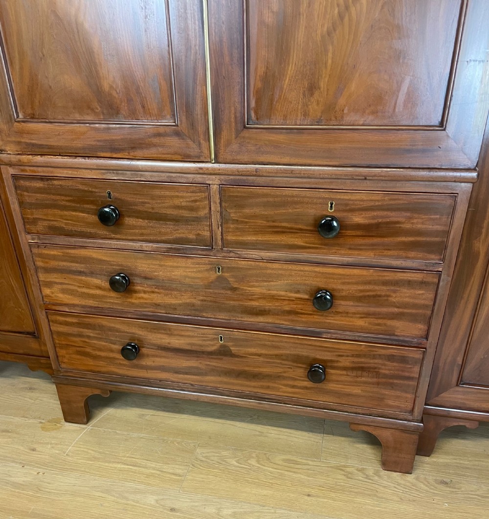 Georgian country house flame mahogany four door  wardrobe  View III