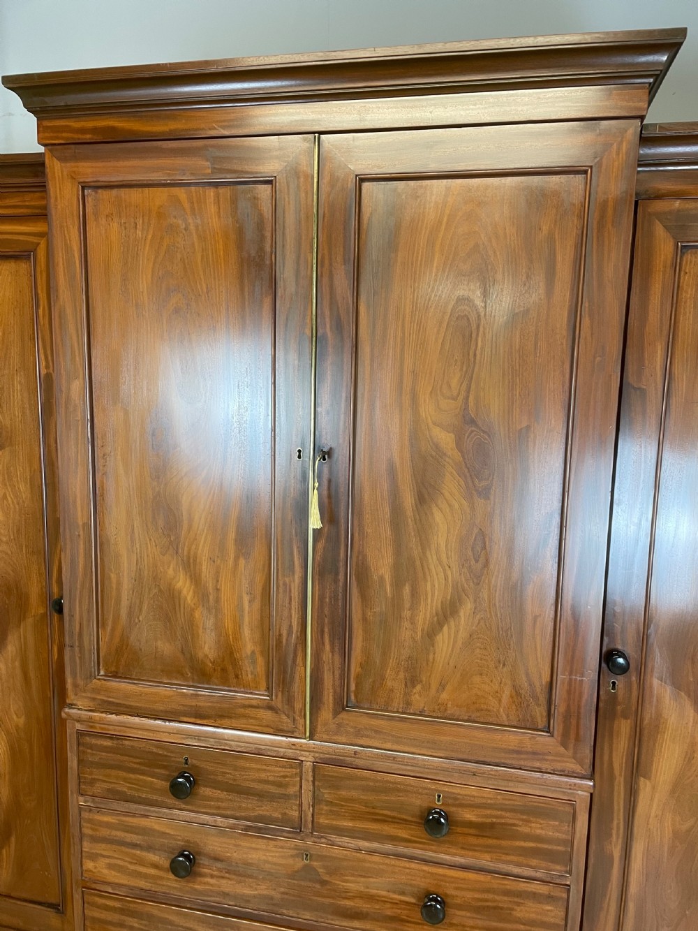 Georgian country house flame mahogany four door  wardrobe  View IV