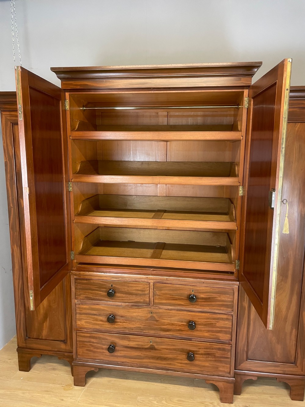 Georgian country house flame mahogany four door  wardrobe  View V