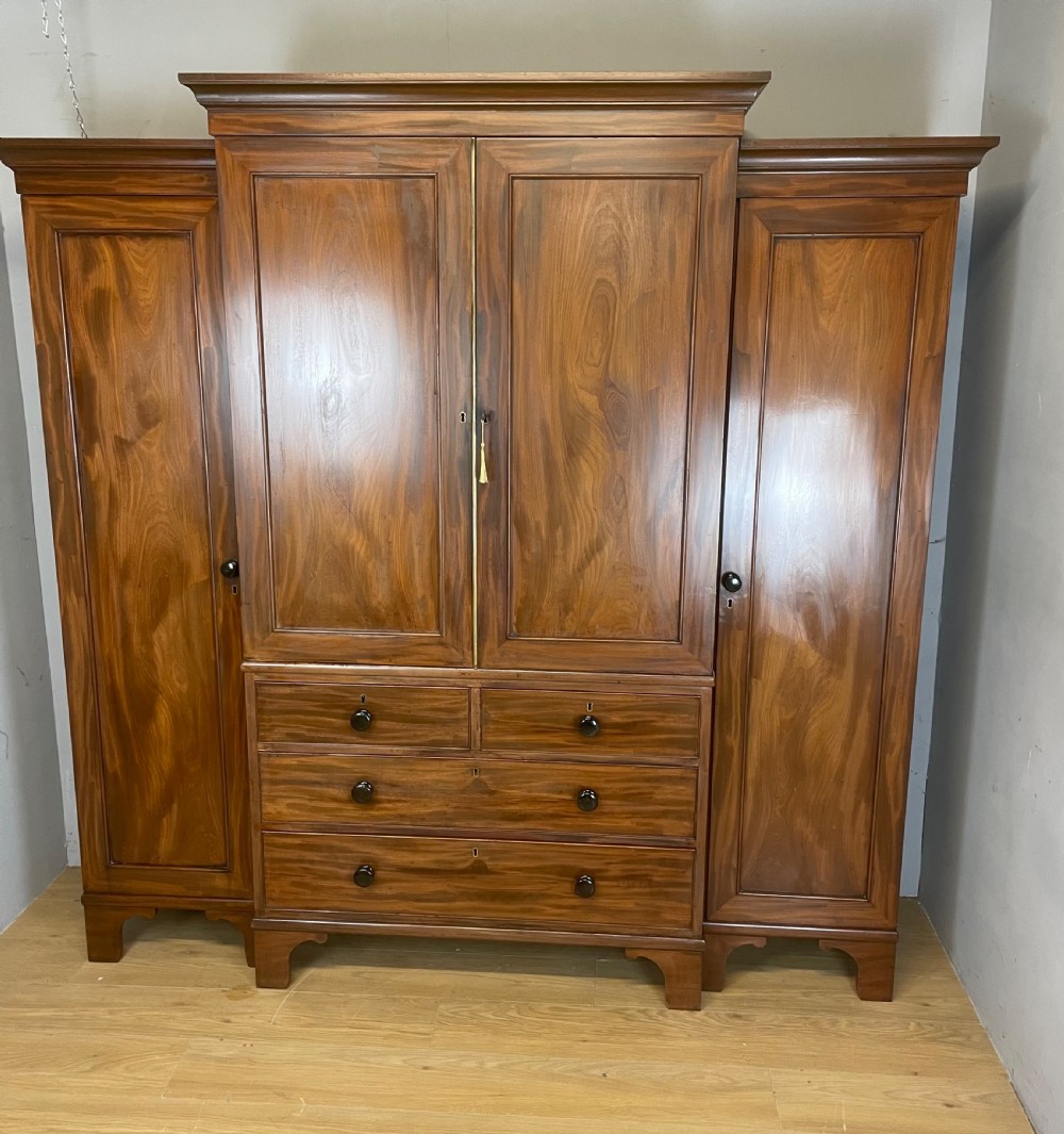 Georgian country house flame mahogany four door  wardrobe  View XIII