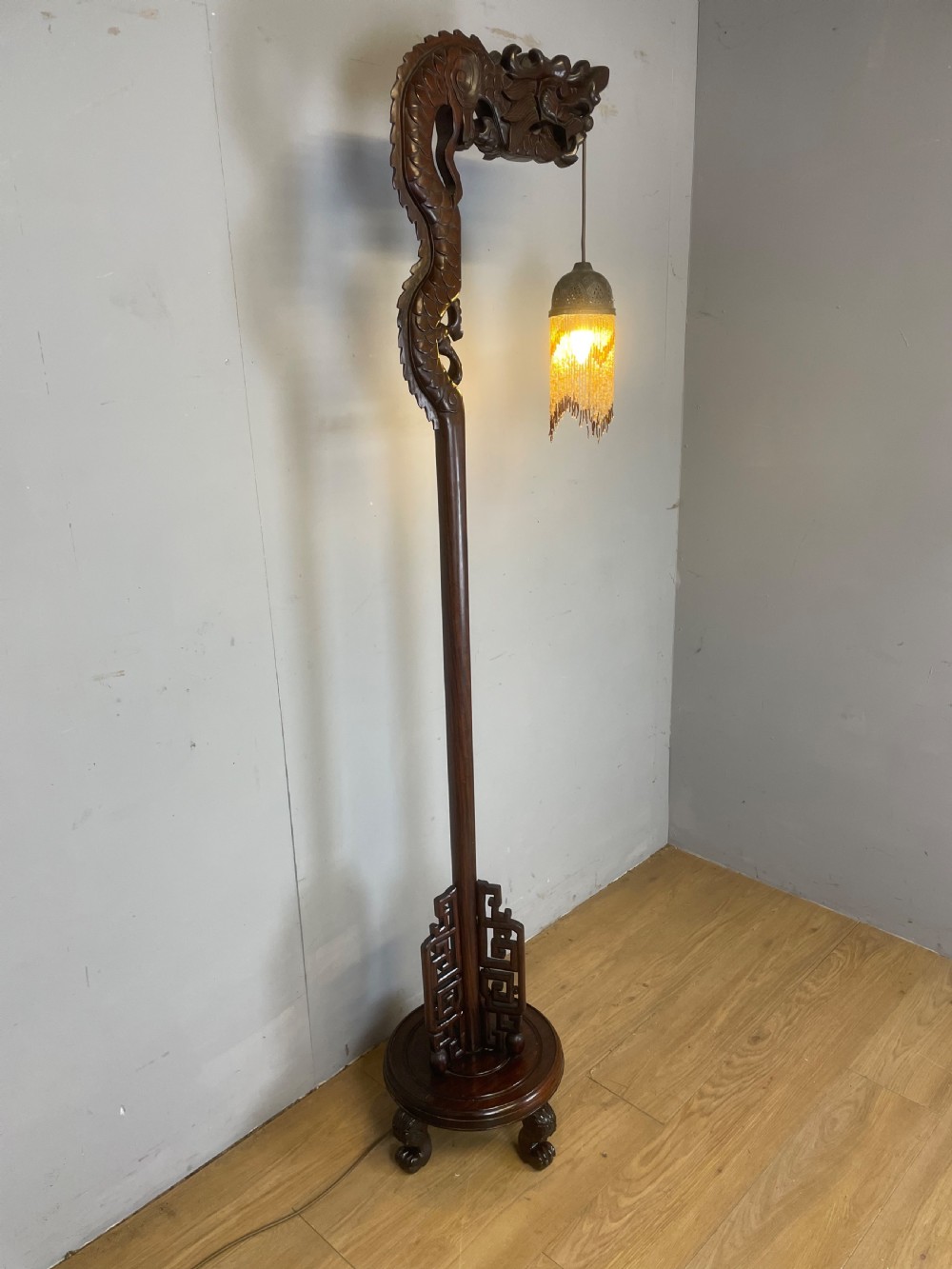 Chinese carved rosewood dragon light Great quality  View IV
