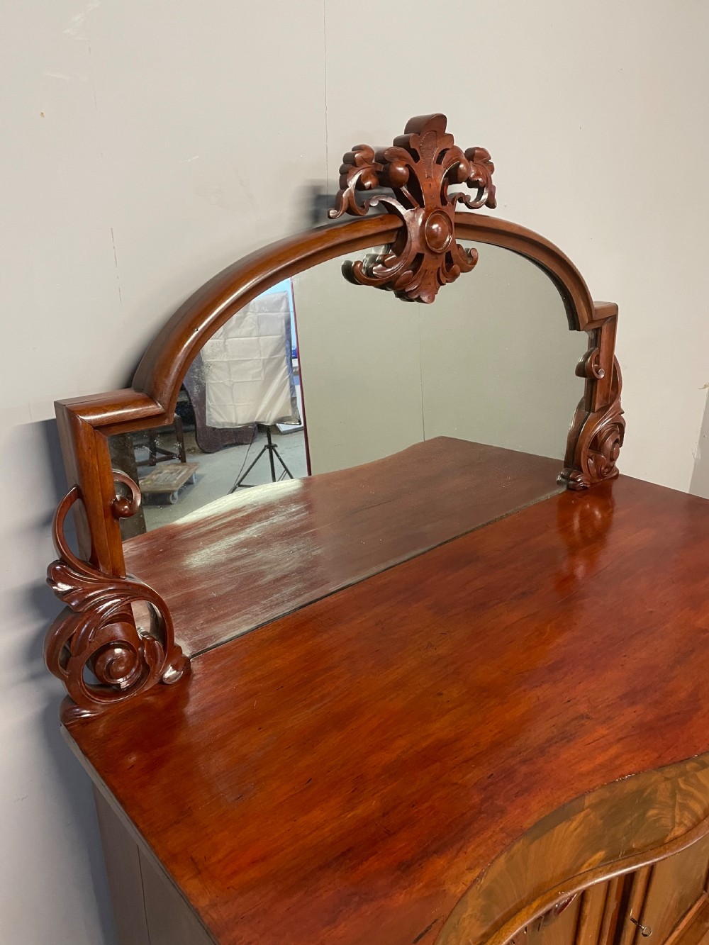 C19TH flame mahogany chiffonier  View IX