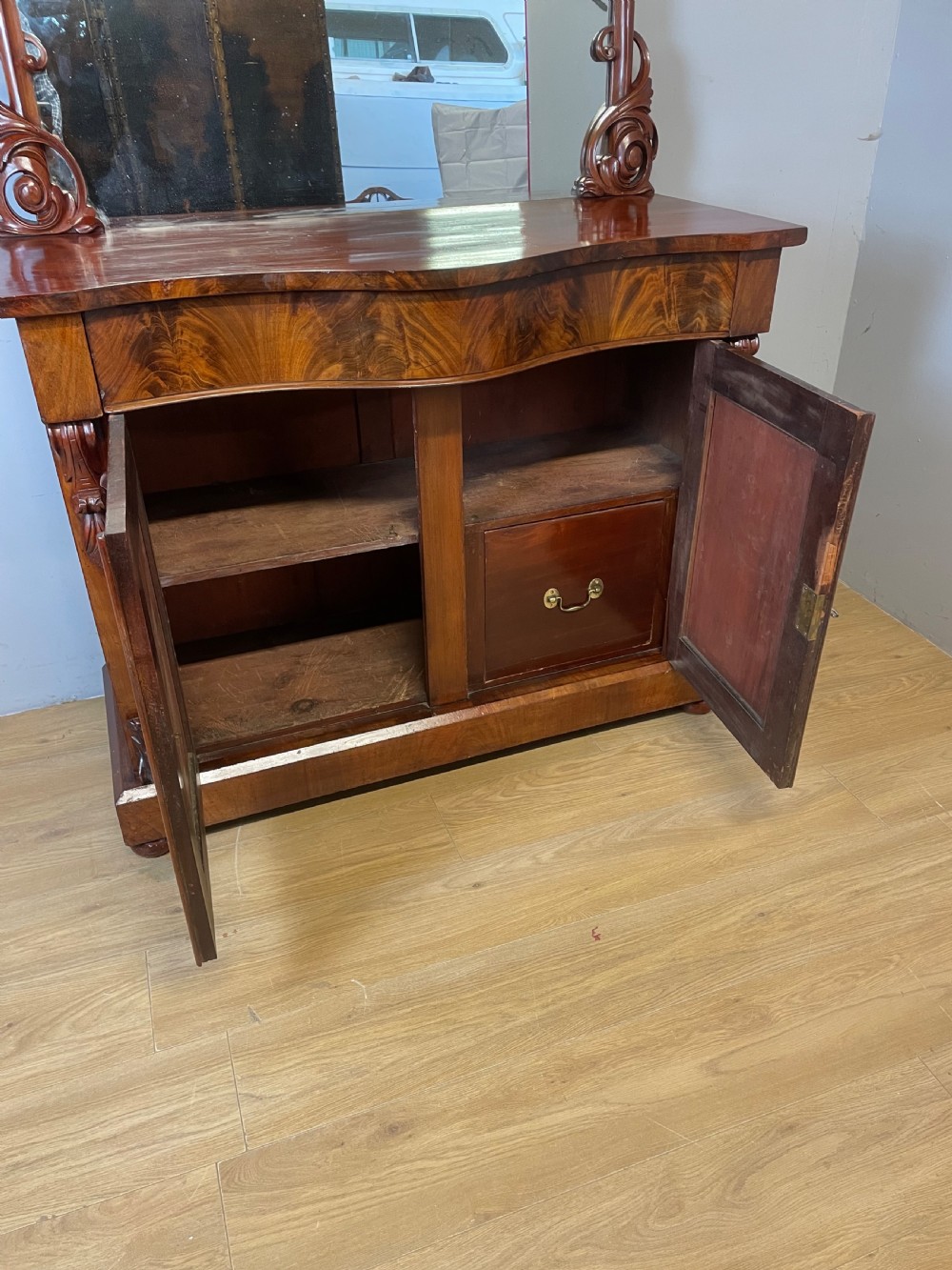 C19TH flame mahogany chiffonier  View XI
