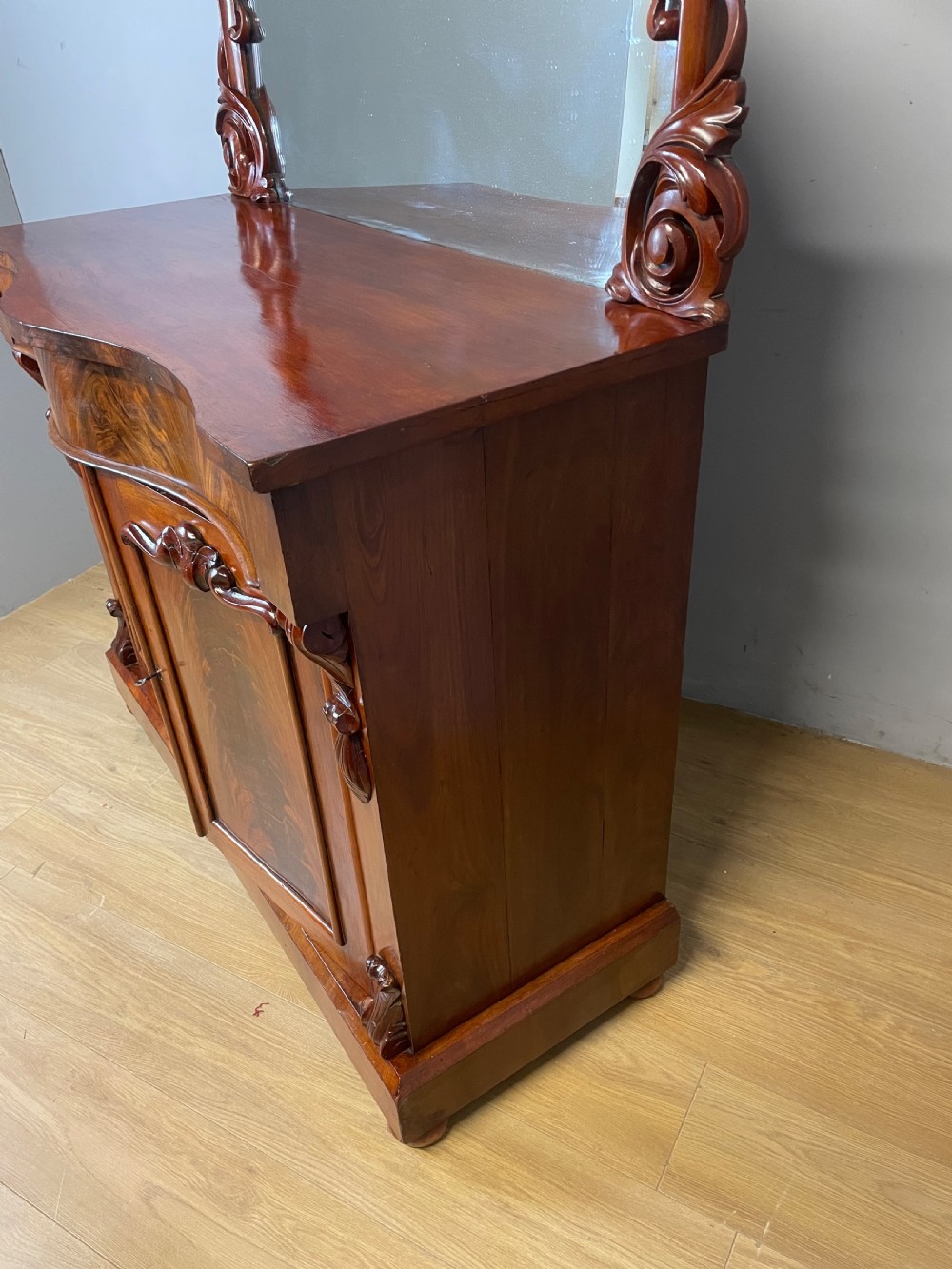 C19TH flame mahogany chiffonier  View XV