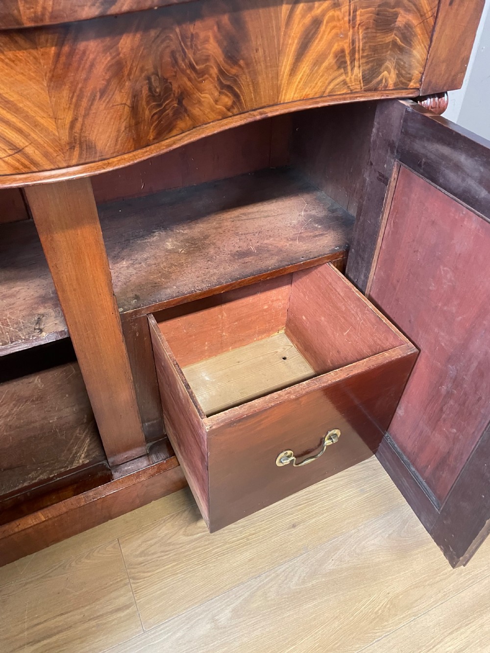 C19TH flame mahogany chiffonier  View XVI