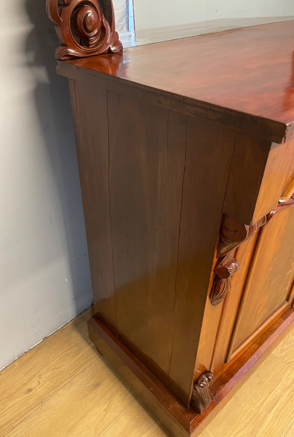 C19TH flame mahogany chiffonier  View XVII