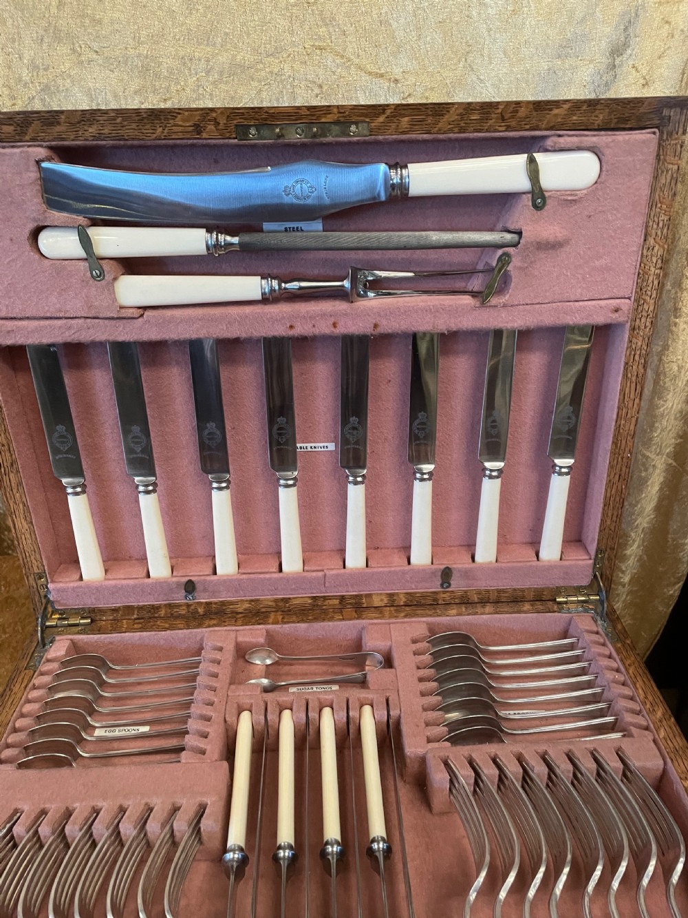 Art Deco eight setting canteen of cutlery by Alexander Clark  View III