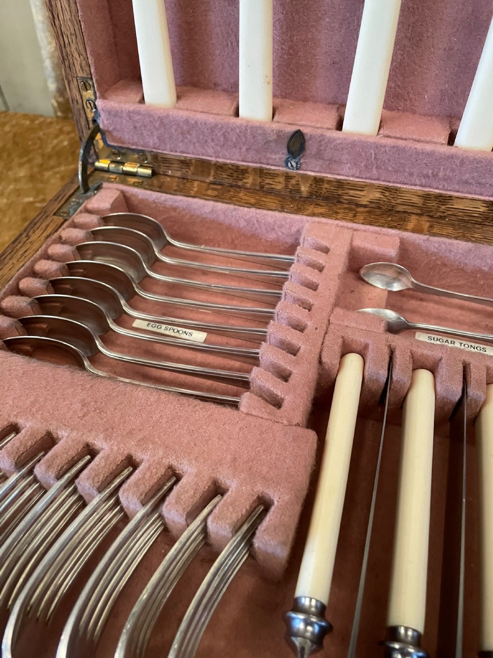 Art Deco eight setting canteen of cutlery by Alexander Clark  View V