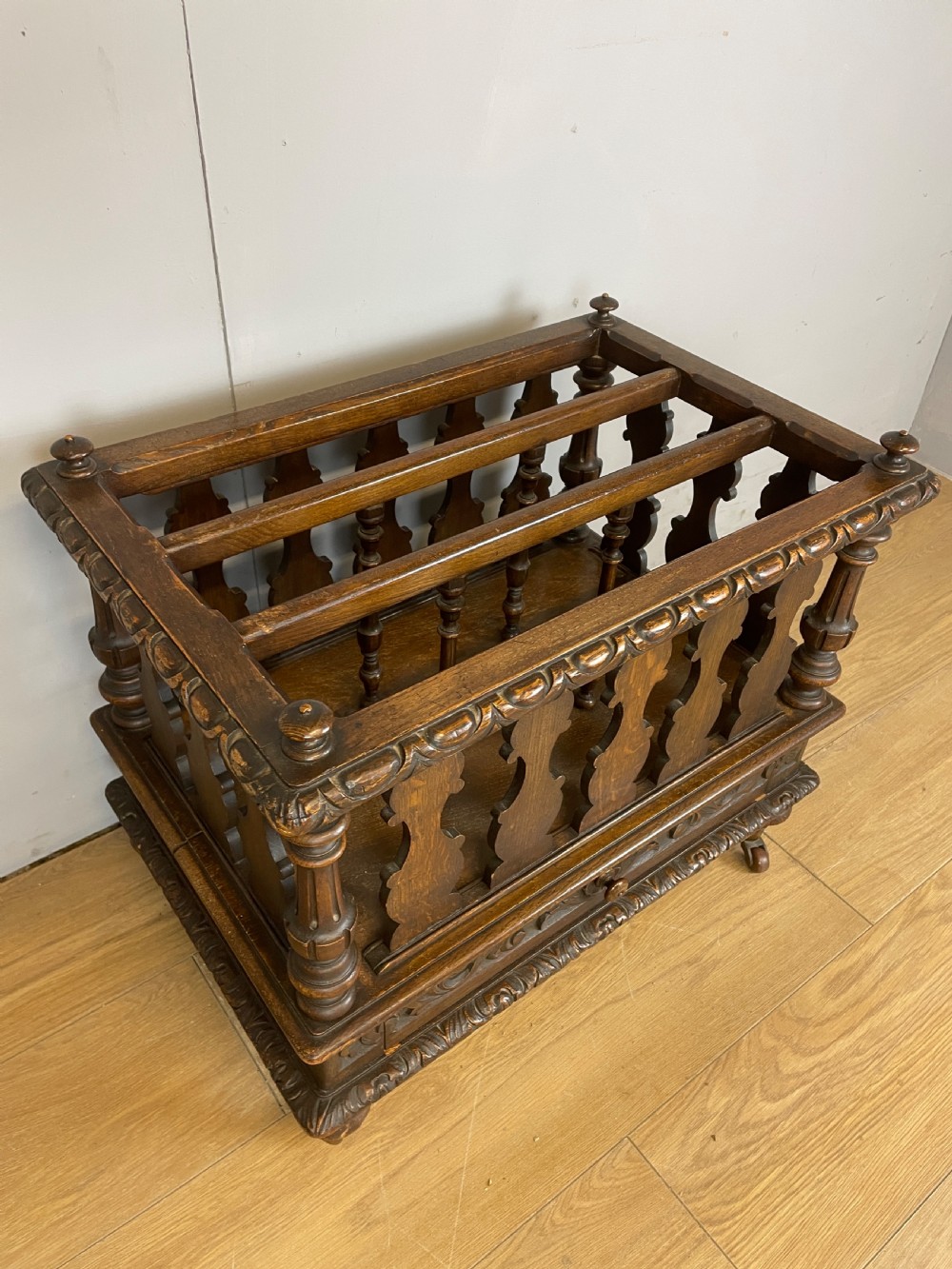 C19TH carved oak Canterbury  View II