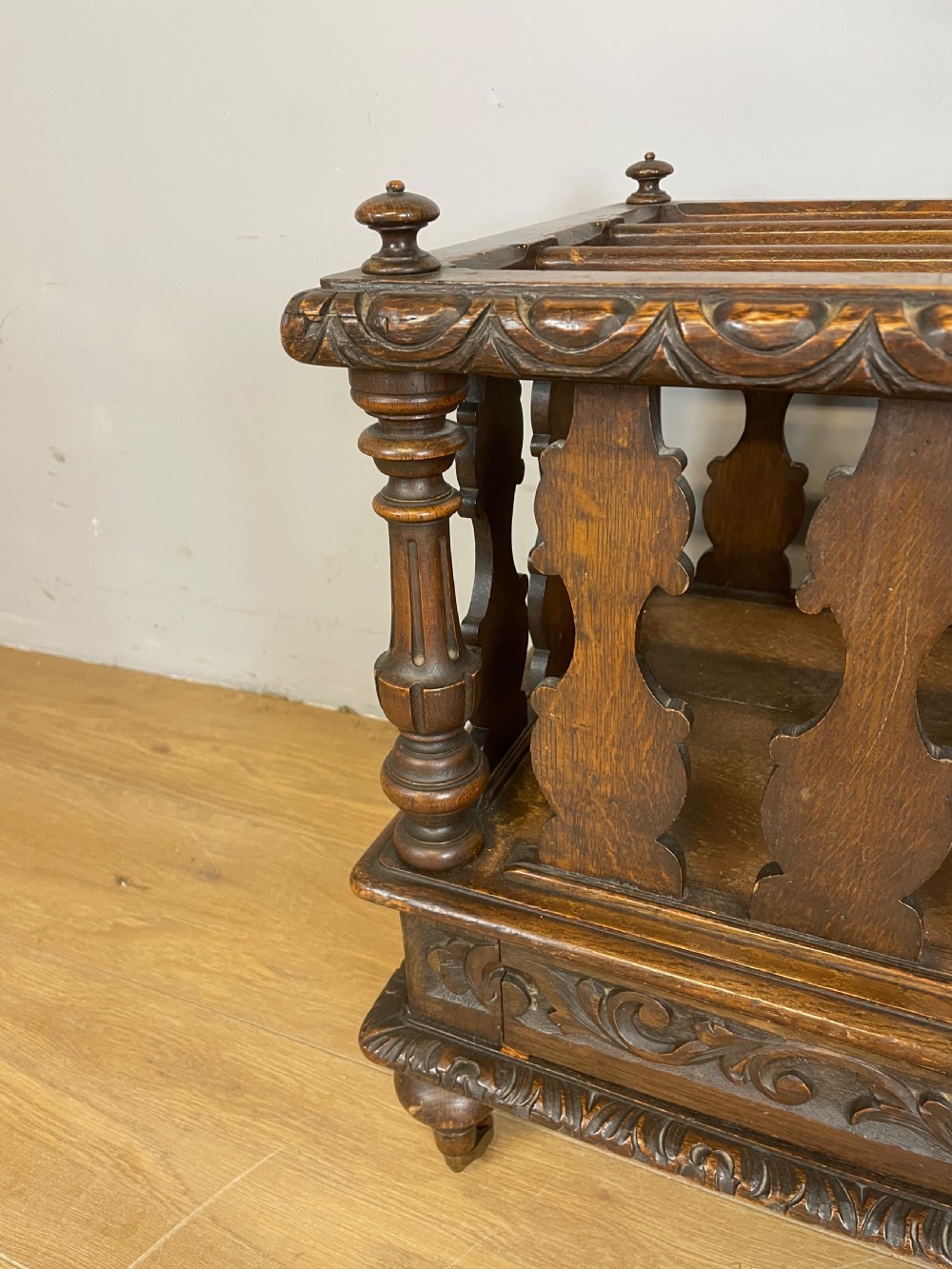 C19TH carved oak Canterbury  View V