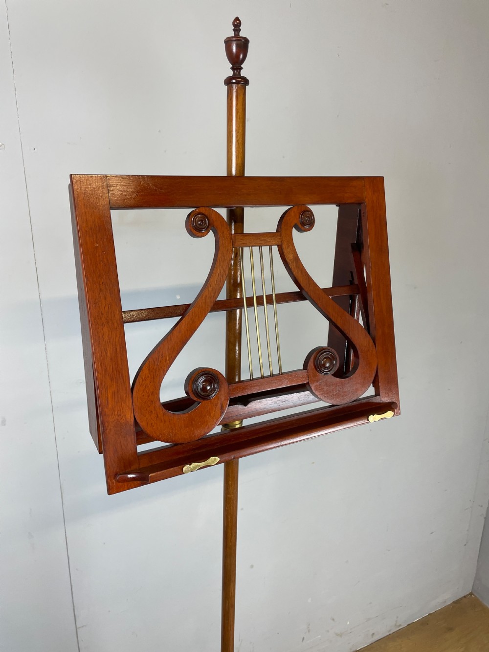 Late C19TH mahogany music stand on a tripod base  View III
