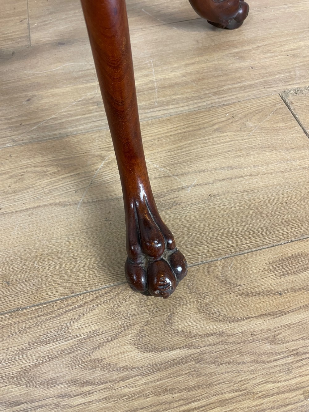 Late C19TH mahogany music stand on a tripod base  View V