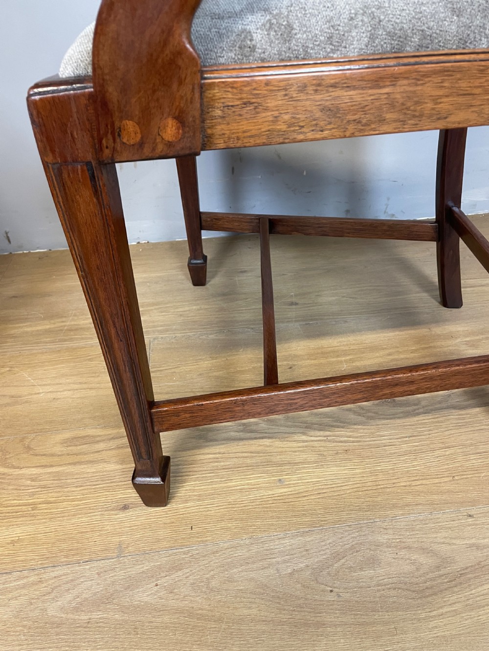 Set of 8 Georgian revival mahogany shield back dining chairs circa 1920 View VII