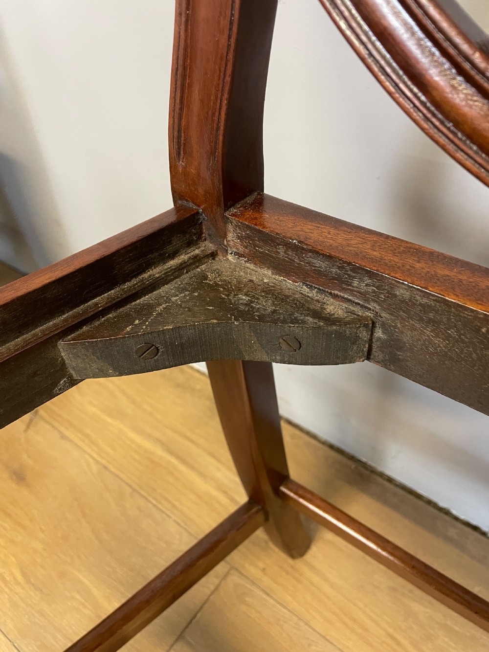 Set of 8 Georgian revival mahogany shield back dining chairs circa 1920 View XV