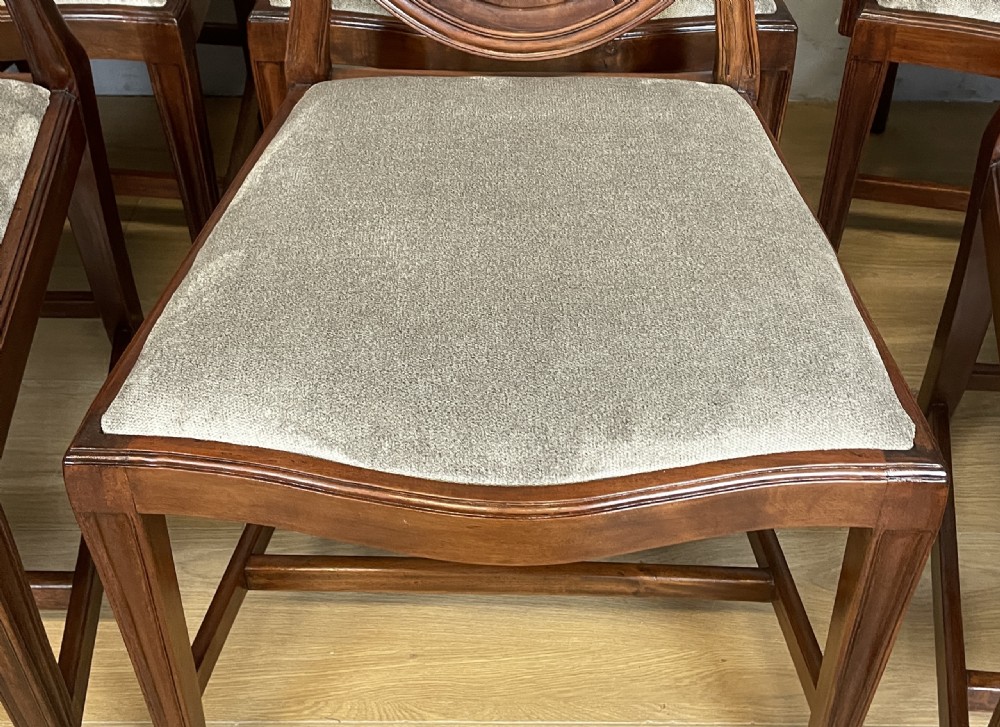 Set of 8 Georgian revival mahogany shield back dining chairs circa 1920 View XVII